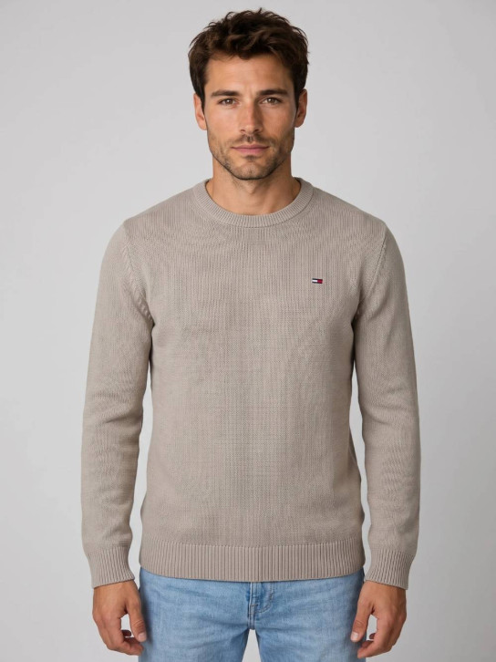 Tommy Jeans pánsky hnedý sveter