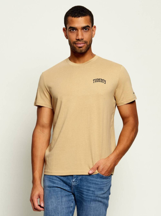 Tommy Jeans pánske béžové tričko