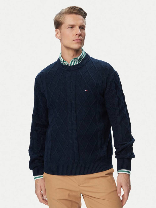 Tommy Jeans pánsky modrý sveter