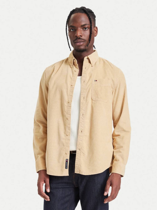 Tommy Jeans pánska béžová košeľa