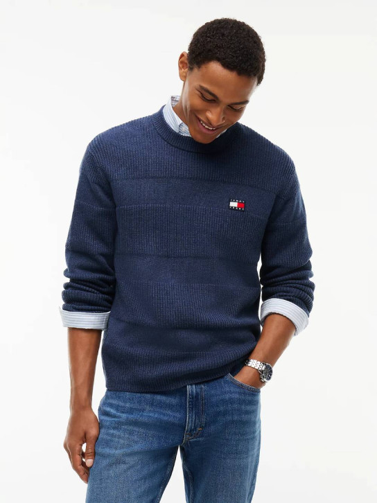 Tommy Jeans pánsky modrý sveter