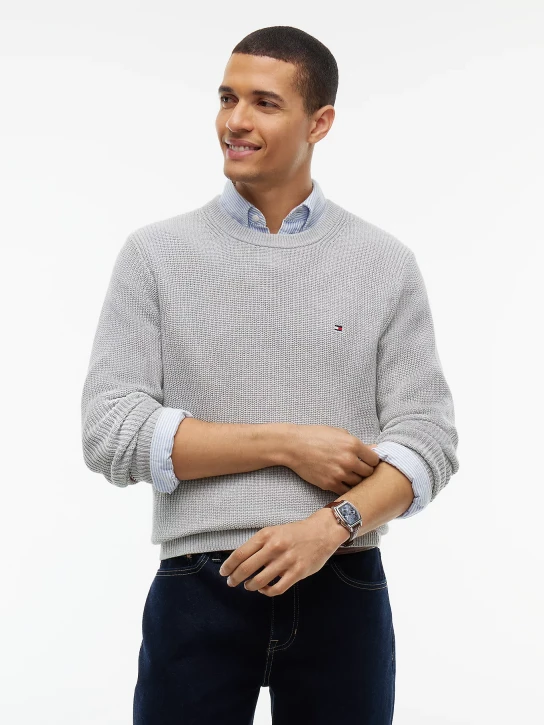 Tommy Hilfiger pánsky svetlo šedý sveter