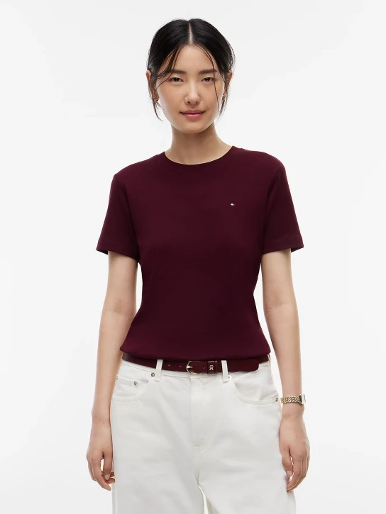 Tommy Hilfiger dámske tmavo vínové tričko
