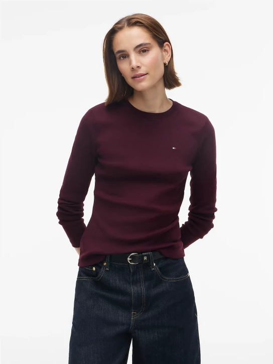 Tommy Hilfiger dámske tmavo vínové tričko
