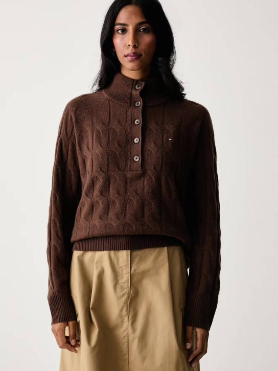 Tommy Hilfiger dámsky hnedý vlnený sveter