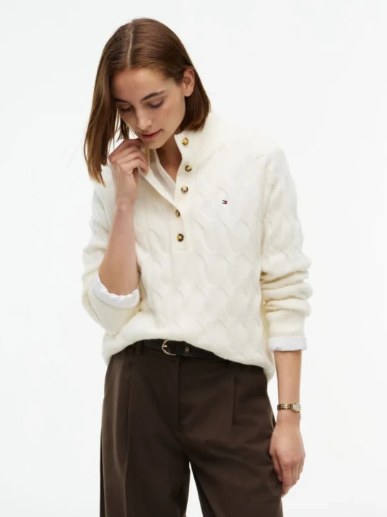 Tommy Hilfiger dámsky krémový sveter