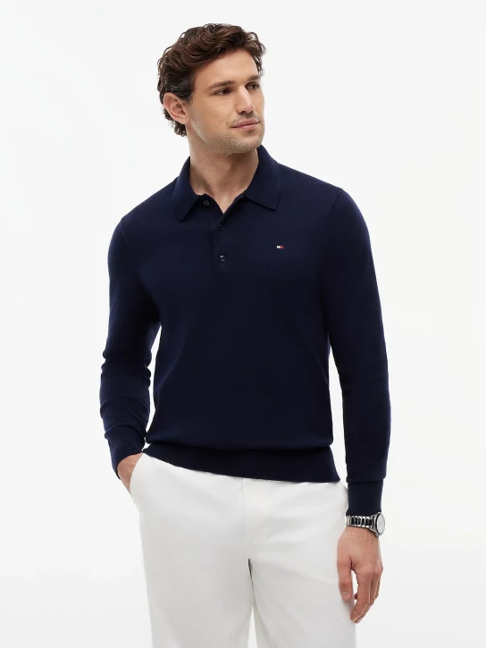Tommy Hilfiger pánsky tmavomodrý sveter