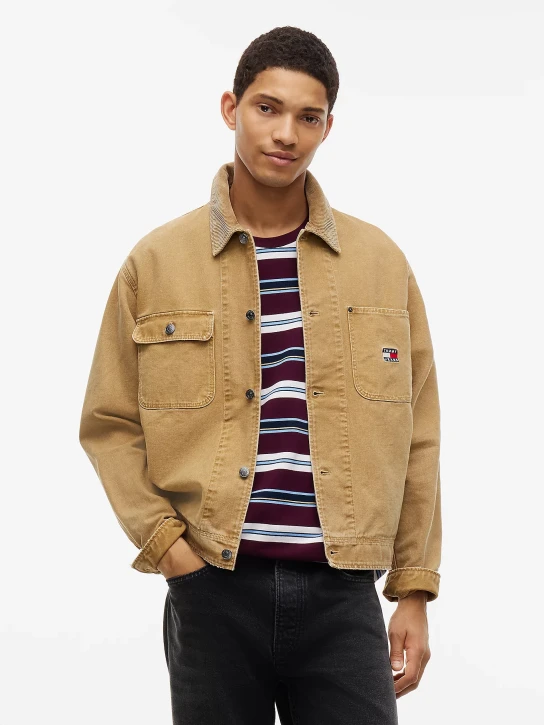 Tommy Jeans pánska béžová košeľa