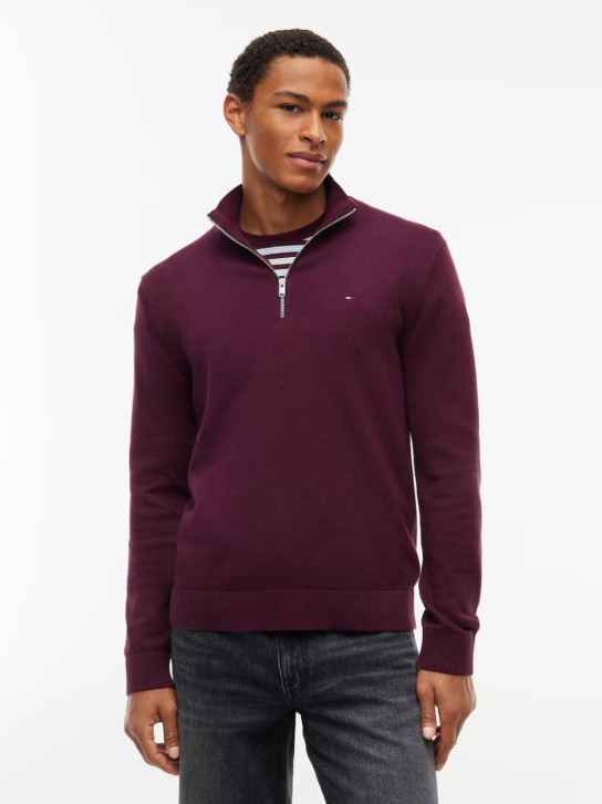 Tommy Jeans pánsky vínový sveter
