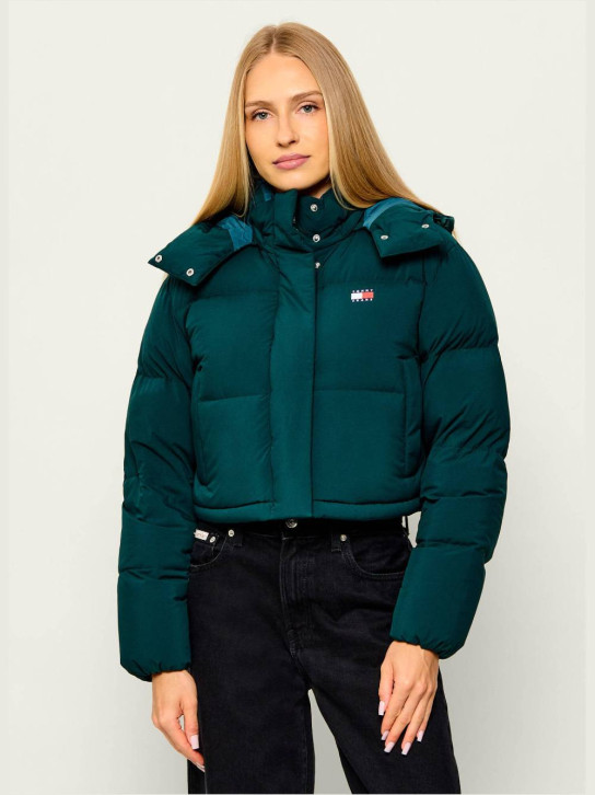 Tommy Jeans dámska zelená zimná bunda