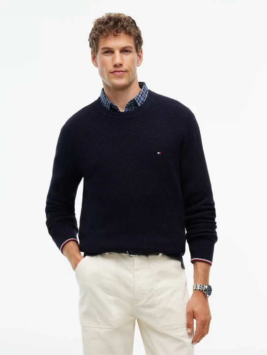 Tommy Hilfiger pánsky tmavomodrý sveter