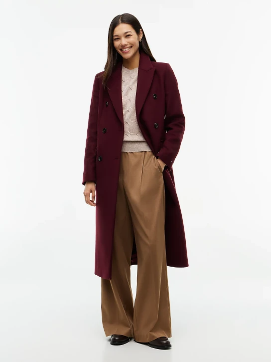Tommy Hilfiger dámsky tmavo vínový kabát