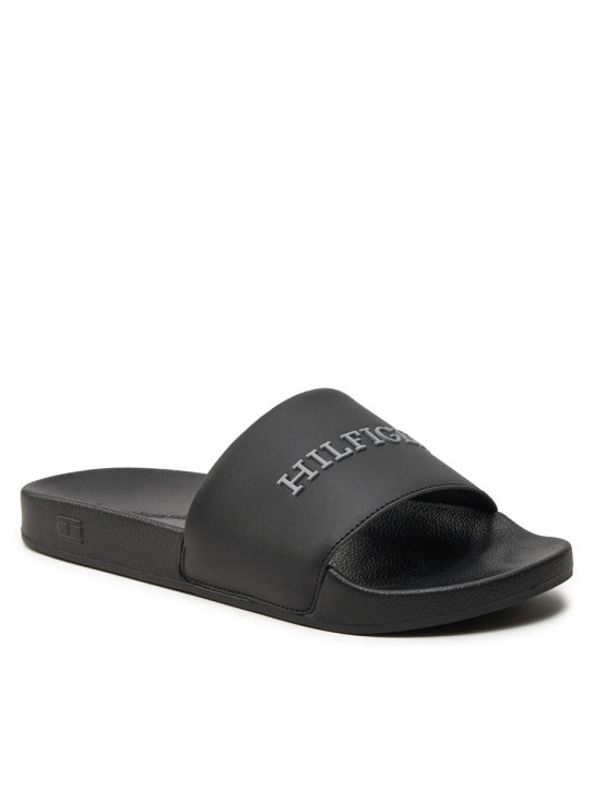 Tommy Hilfiger pánske čierne šľapky
