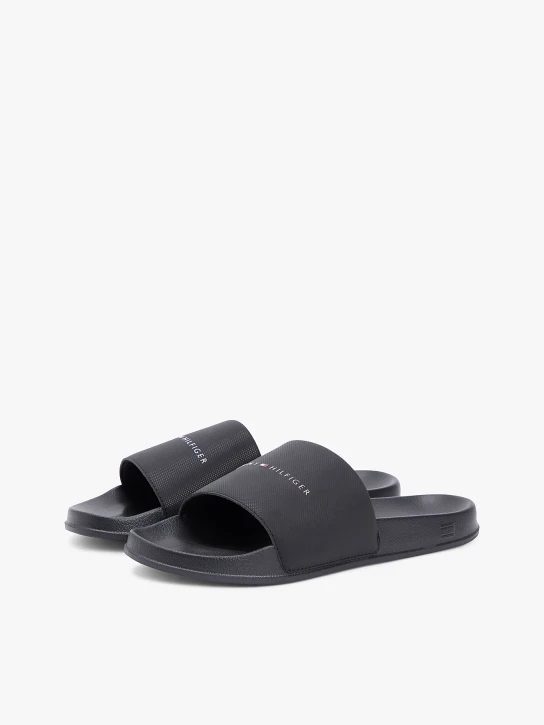 Tommy Hilfiger pánske čierne šľapky