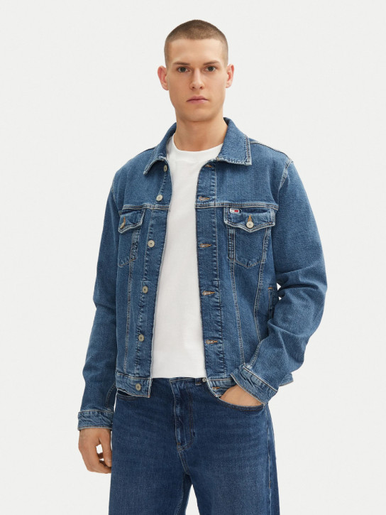 Tommy Jeans pánska modrá džínsová bunda