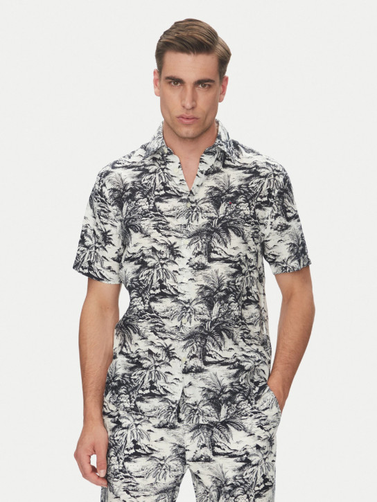 Tommy Hilfiger pánska ľanová košeľa s krátkym rukávom