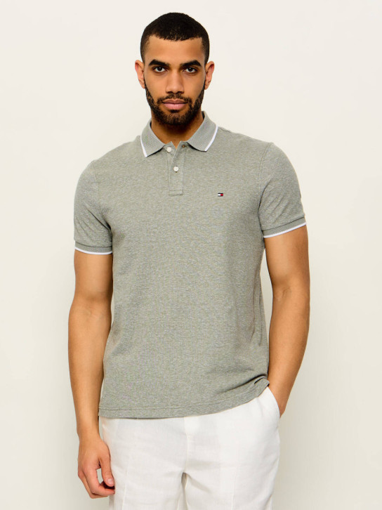 Tommy Jeans pánske zelenošedé polo tričko