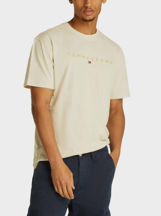 Tommy Jeans pánske béžové tričko 