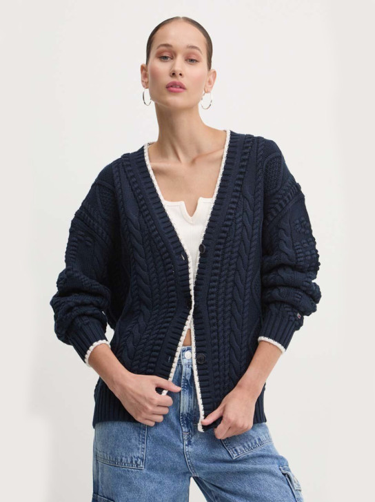Tommy Jeans dámsky tmavo modrý kardigan