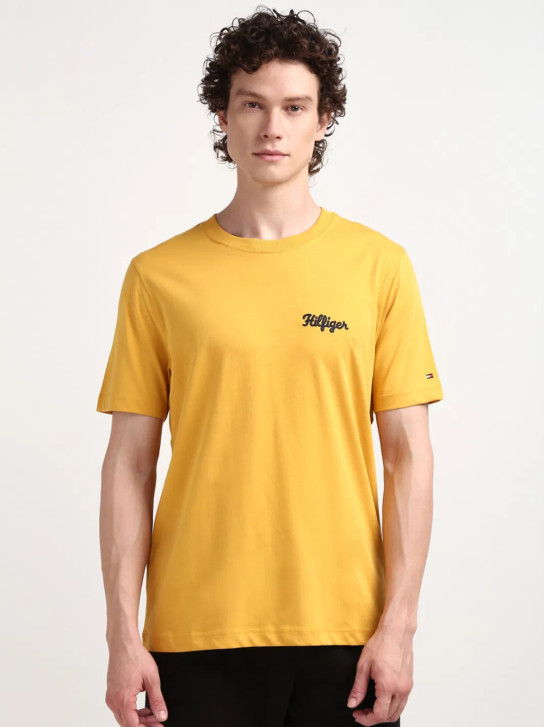 Tommy Hilfiger pánske horčicové tričko