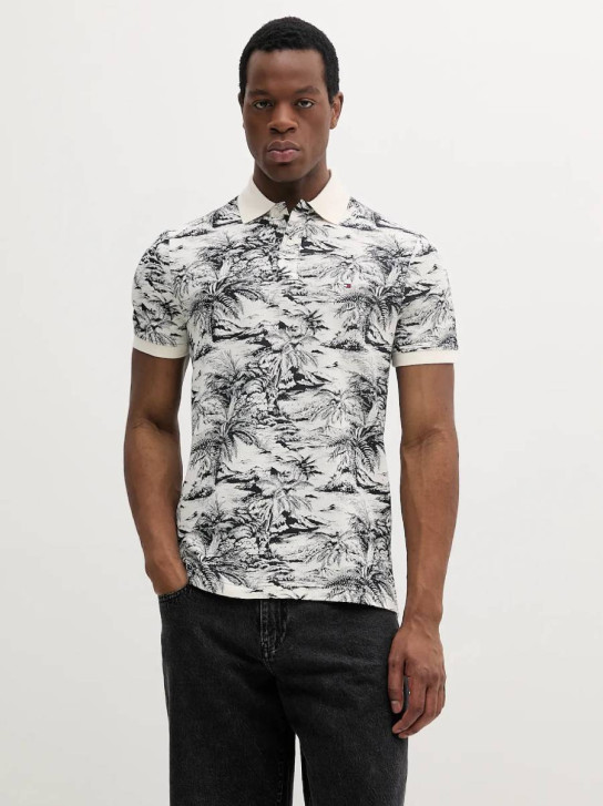 Tommy Hilfiger pánske modro krémové polotričko