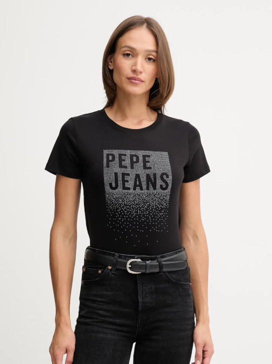 Pepe Jeans dámske čierne tričko