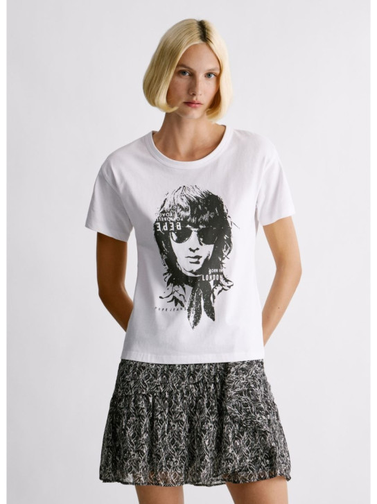Pepe Jeans dámske biele tričko