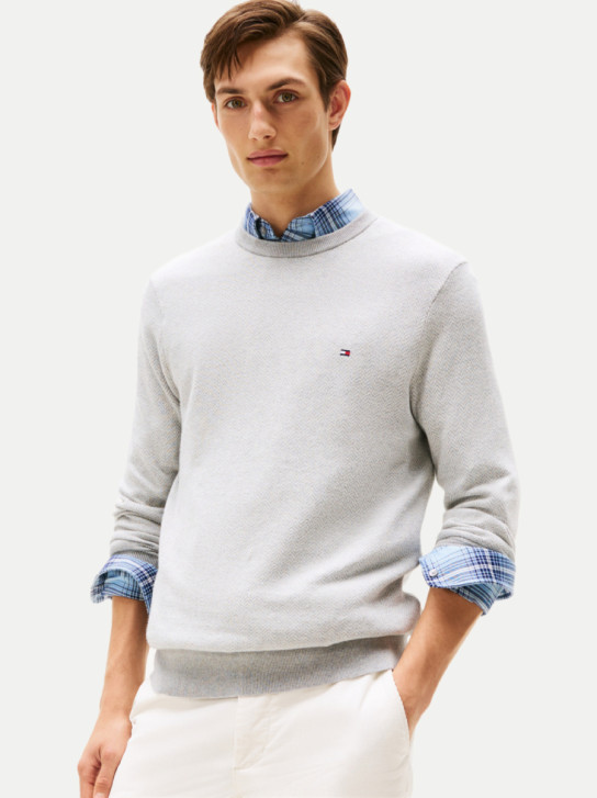 Tommy Hilfiger pánsky svetlo šedý sveter