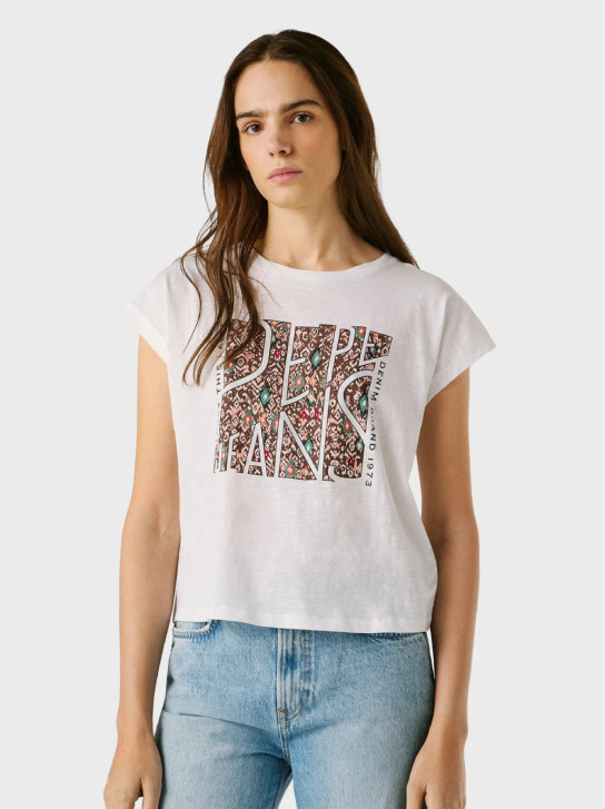 Pepe Jeans dámske biele tričko