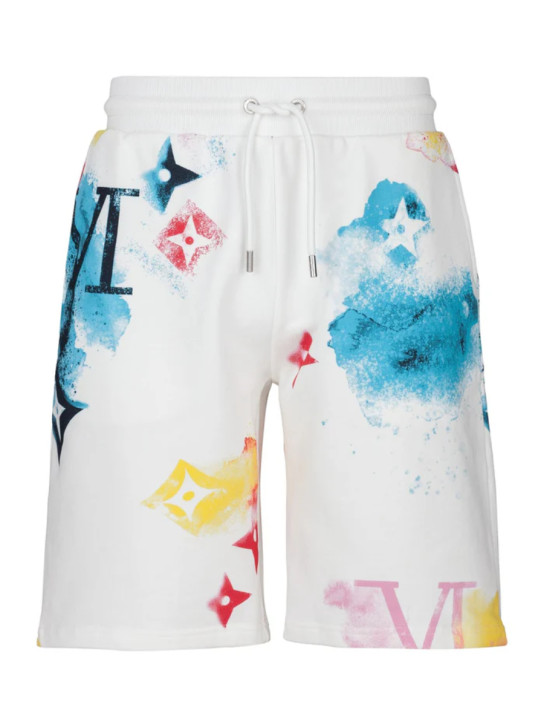 19v69 pánske biele vzorované šortky