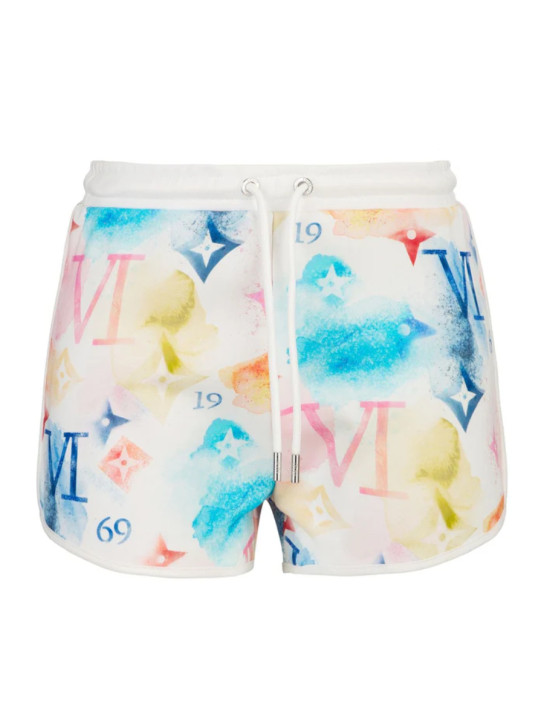 19v69 dámske biele vzorované šortky