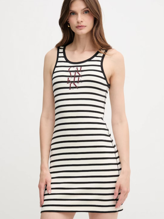 Calvin Klein dámske čiernobiele šaty