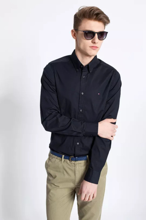 Tommy Hilfiger pánska čierna košeľa Core