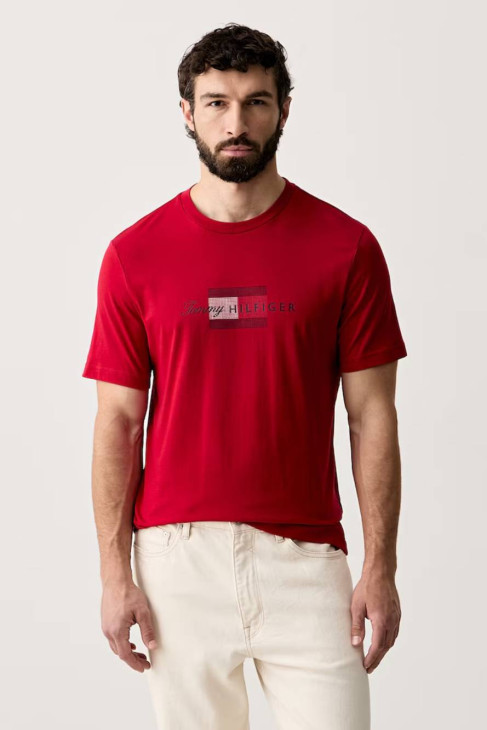 Tommy Hilfiger pánske červené tričko