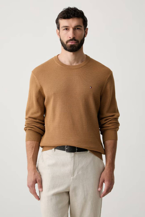 Tommy Hilfiger pánsky hnedý sveter