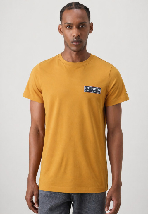 Tommy Hilfiger pánske horčicové tričko