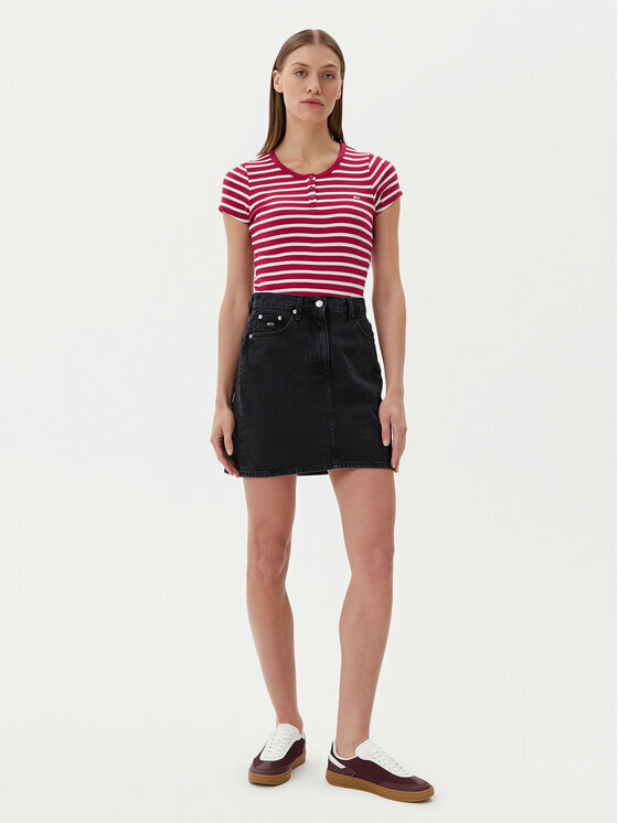 detail Tommy Jeans dámska džínsová sukňa