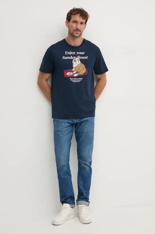 detail Pepe Jeans pánske tričko AXEL s potlačou
