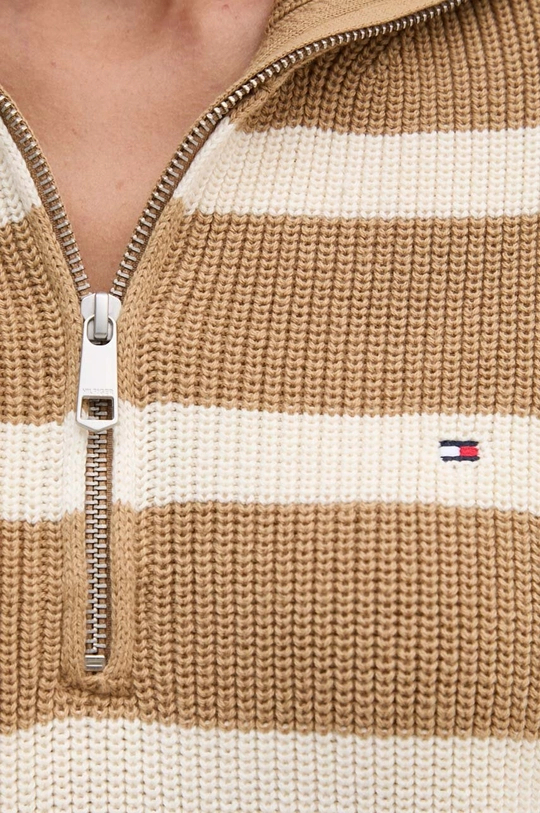 detail Tommy Hilfiger dámsky pruhovaný sveter na zips