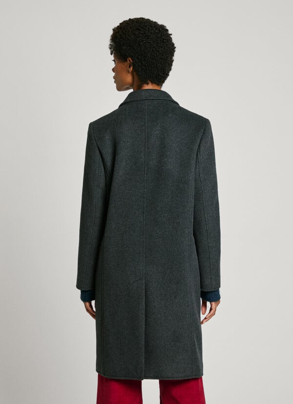 detail Pepe Jeans dámsky tmavo šedý kabát BETH