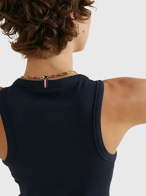 detail Tommy Hilfiger dámske tmavo modré tielko