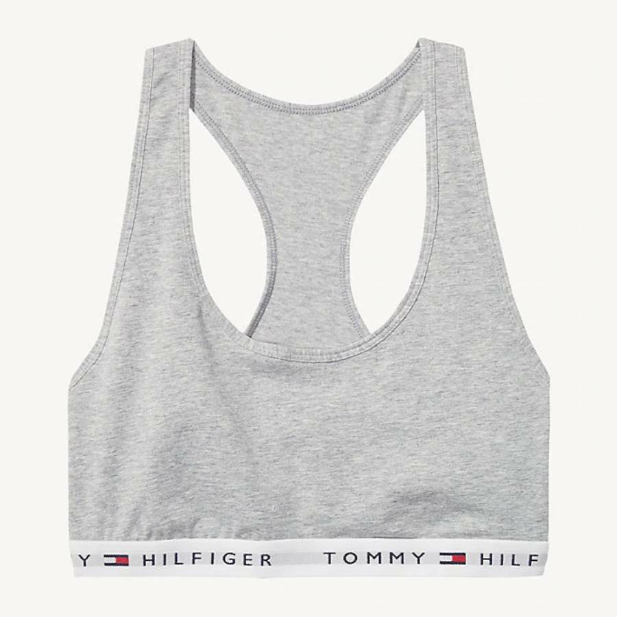 detail Tommy Hilfiger dámska šedá športová podprsenka Iconic
