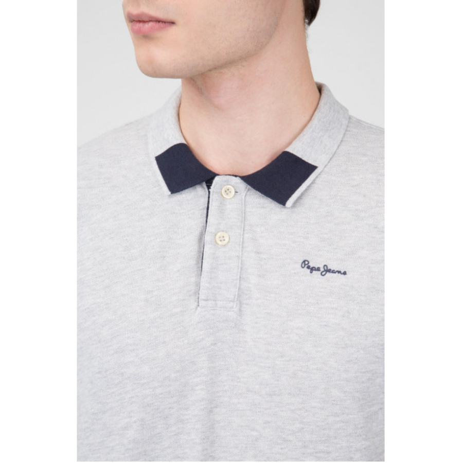 detail Pepe Jeans pánske šedé polo Jonson