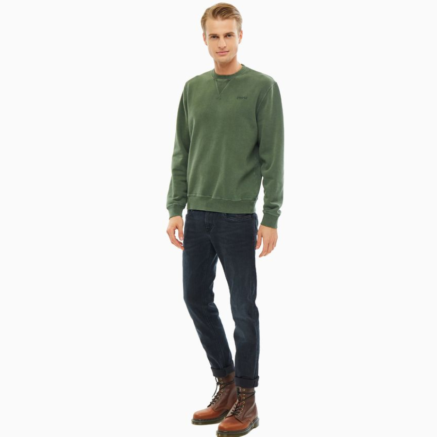 detail Pepe Jeans pánska zelená mikina Lambert