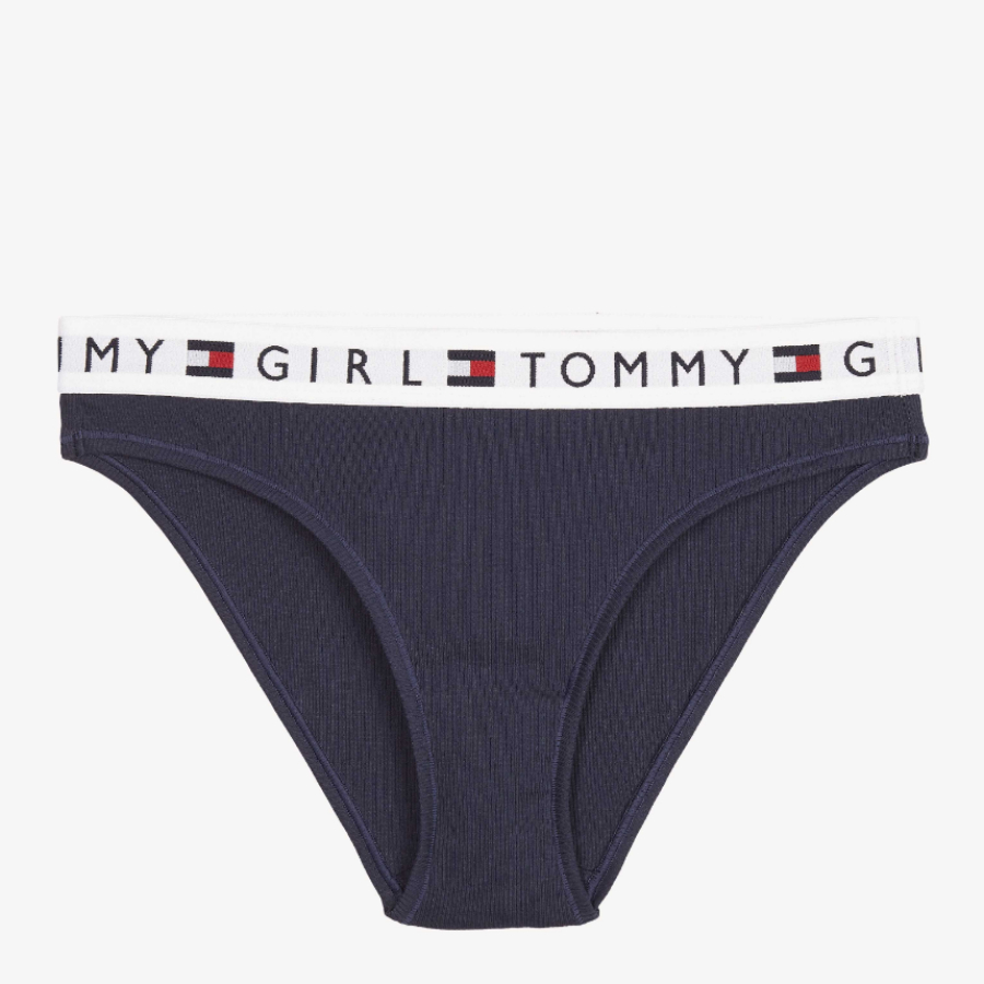 detail Tommy Hilfiger dámske tmavomodré nohavičky