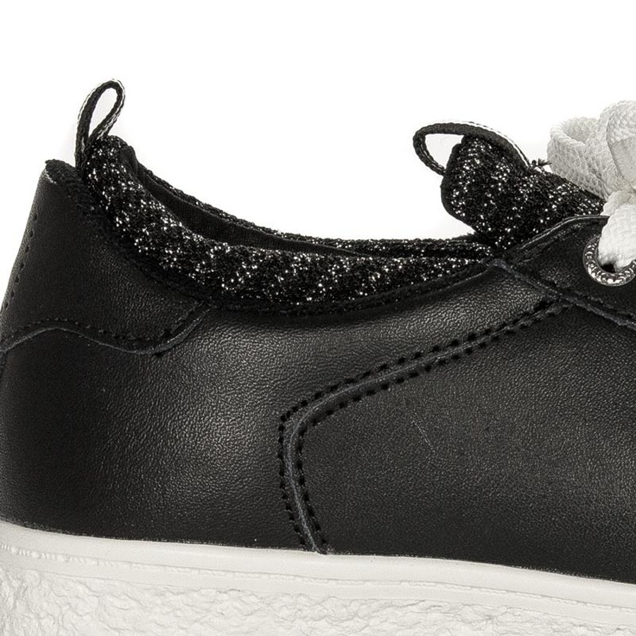 detail Pepe Jeans dámske čierne kožené tenisky Roxy