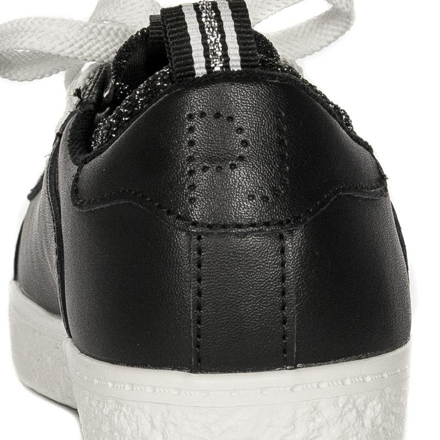 detail Pepe Jeans dámske čierne kožené tenisky Roxy